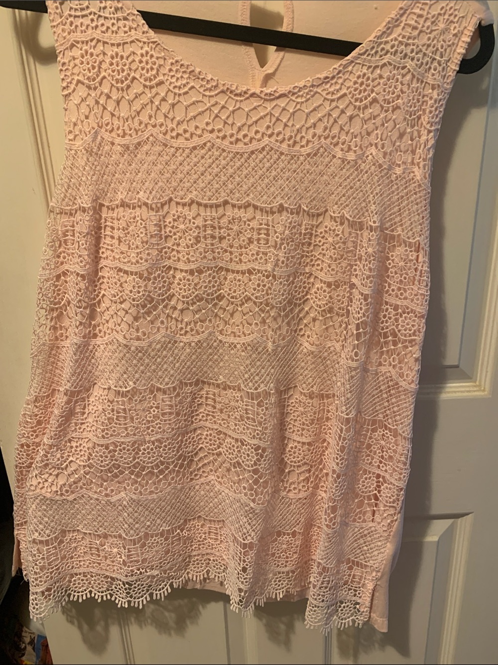 Dex Pink Lace Overlay Sleeveless Camisole